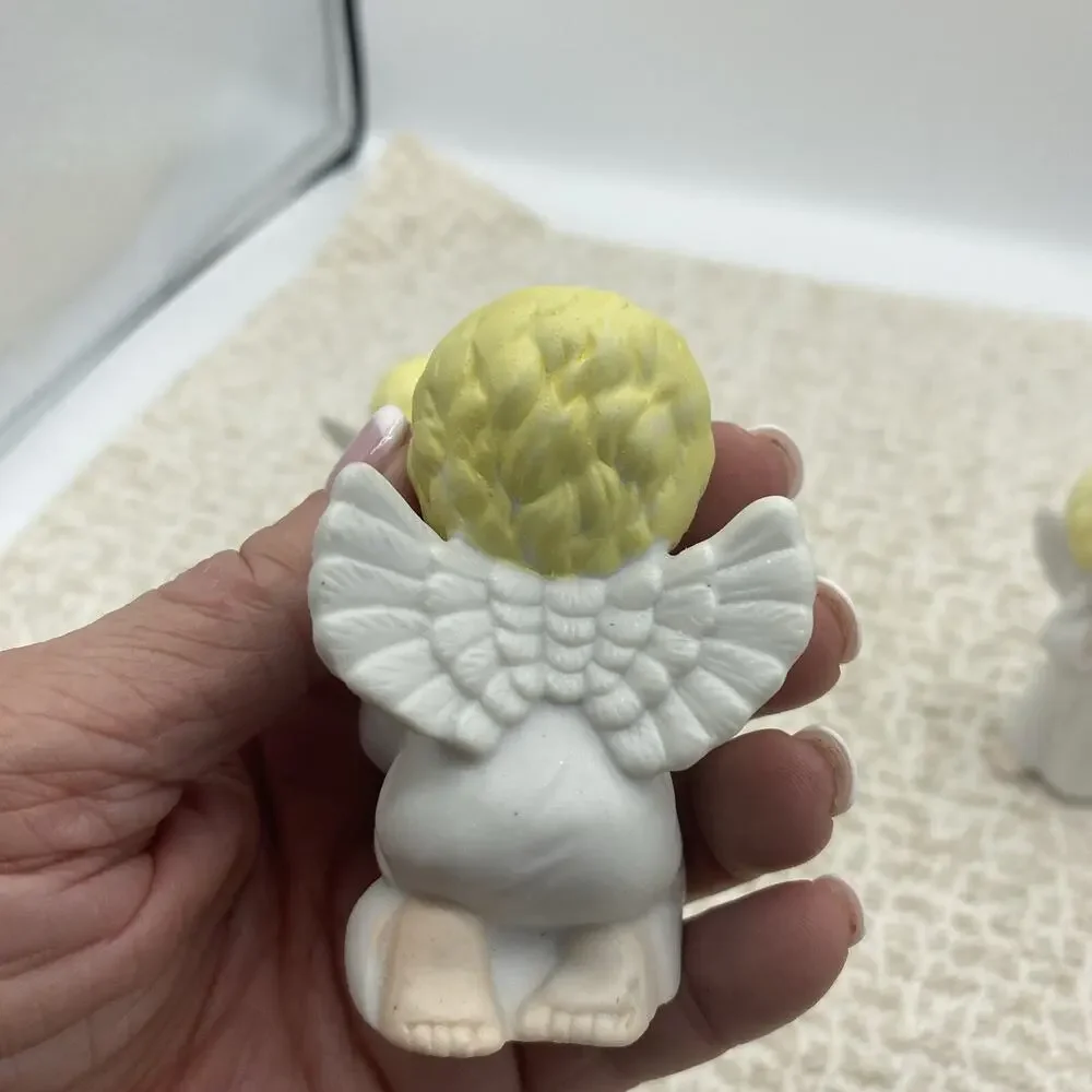VINTAGE GROUP OF THREE BABY ANGELS, CERAMIC FIGURINES